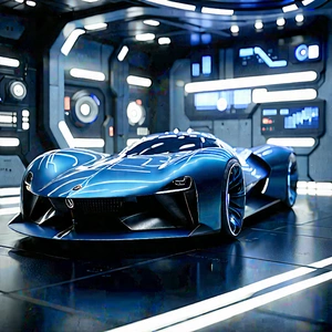 Automotive Technology In Research Center With Blue Sports