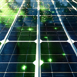 Solar panel with digital particles