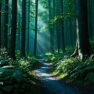 Nature Concept Art: Path through dense forest