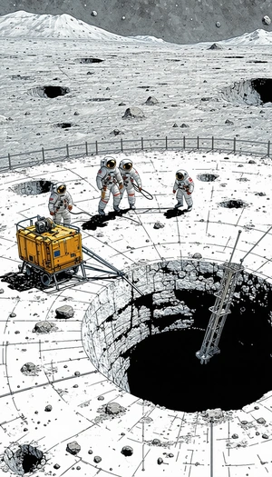 image, group five astronauts standing