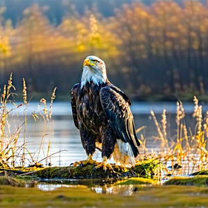 Nature Long Exposure Photography: Eagle In Natural Habitat With Bald Eagle