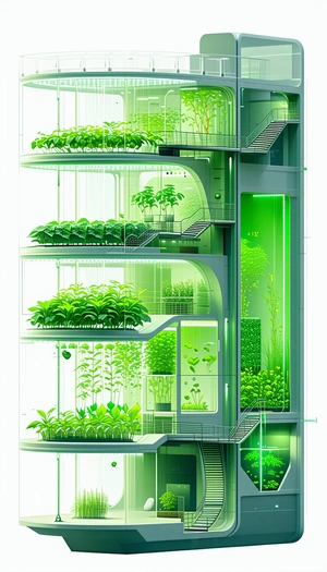 In The Image, There Is A Large Building With A Green And White Color Scheme