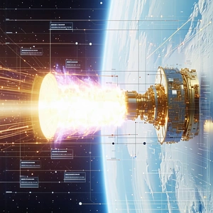 A Spacecraft, Possibly A Space Shuttle, Flying Through The Vast Expanse Of Space