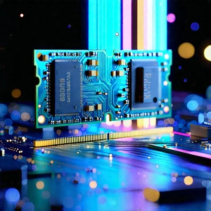 Close-up Of Memory Module With Close-up Computer