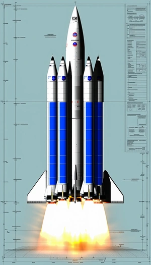 A Space Shuttle With Its Two Rockets Attached, Ready For Launch
