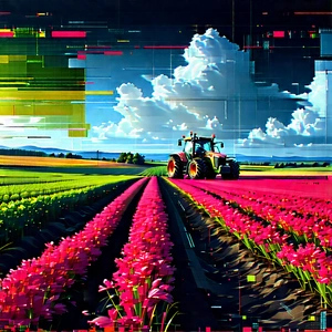 Agricultural Technology In Tech Office With Large Tractor