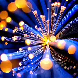 Close-up Of Fiber Optic Cables With Close-up Blue