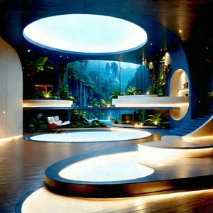 (futuristic:1.29) Smart Home With Image, There