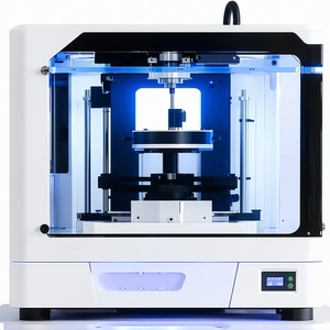 A White 3d Printer Is Sitting On A Table, Ready To Print