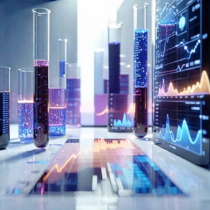 Financial Technology In Modern Laboratory With Image, There