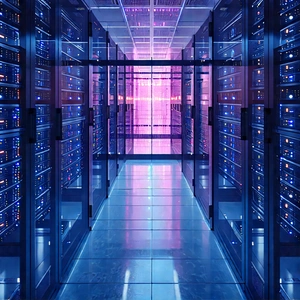Server rack with holographic projection