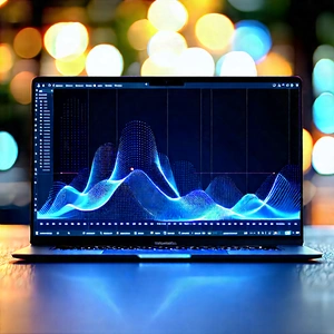 Laptop With Data Visualization With Laptop Computer
