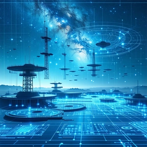 In This Image, There Is A Group Of Futuristic Buildings Floating In The Sky