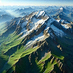 Nature Unreal Engine: Aerial View Of Mountain Range With Computer-generated, Model