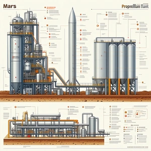 The Image Is A Large, Detailed Diagram Of A Factory, Specifically A Mars Factory