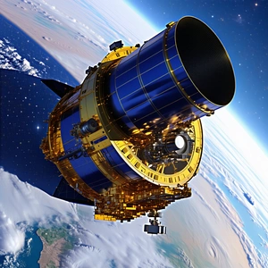 A Space Shuttle Is Shown In A Close-up View, With The Earth In The Background
