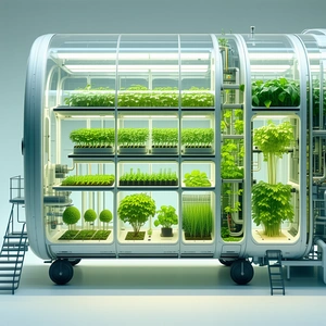 A Large, White, And Glass-walled Structure That Houses A Variety Of Plants