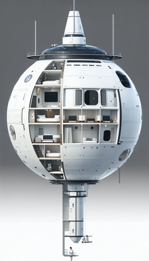 A Large White Sphere With A Hollow Interior