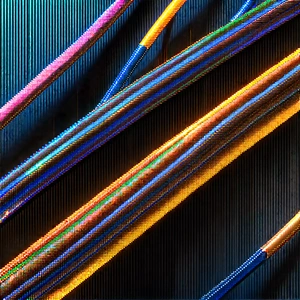 Close-up of fiber optic cables