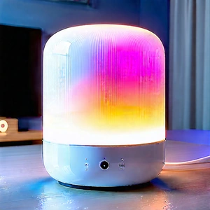 Smart Home (device:1.14) With Digital Artwork With White Purple