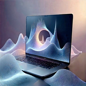 Laptop With Data Visualization With Laptop Computer