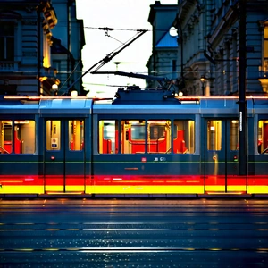 Urban Blender Artwork: (city:1.17) Tram In Historic Quarter With Train Traveling