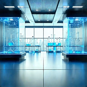 Educational Technology In Modern Laboratory With Large Room