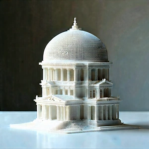 3d Printer With Laser Scanning With White Model