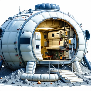 computer-generated (CGI) illustration space station