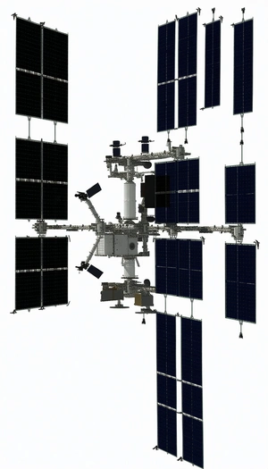 A Large Spacecraft Is Shown In A White And Black Image