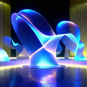 Entertainment Technology In Research Center With Large Blue
