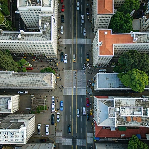 Urban Commercial Photography: Aerial view of cultural district