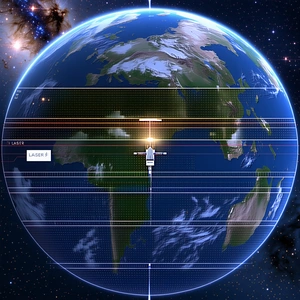 A Space Station Flying Over The Earth