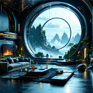 Futuristic Smart Home With Futuristic Living