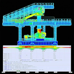 A Large Crane Is Shown In A Blue And Green Color Scheme