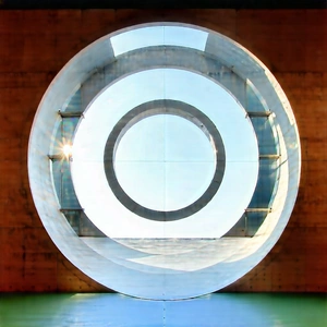 Abstract Architectural Photography: Concentric Circles With Translucent Layers With Large, Circular