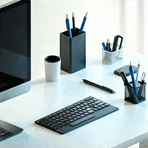 Business Isometric Design: Workplace with (digital:1.43) devices on desk