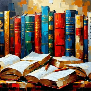 Lifestyle Acrylic Painting: Book club with colleagues