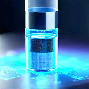 Aerospace Technology In Modern Laboratory With Blue Liquid