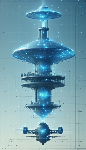 A Futuristic Building With A Large Dome On Top Is Shown In This Image