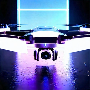 Drone With Holographic Display With Drone Sitting