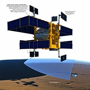 A Spacecraft With A Large Antenna On Top Of It