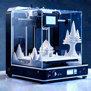 3d Printer With Digital Particles With Printer Action,