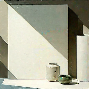 Abstract Oil Painting: Minimalist composition with muted color palette