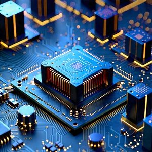 Close-up Of Sensor Array With Blue Circuit