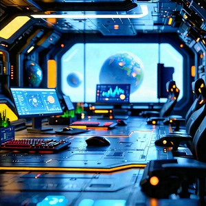 Futuristic Tech Startup Office With Image