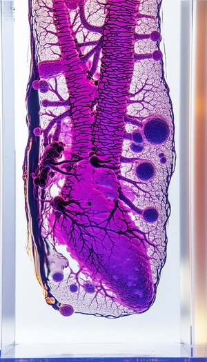 purple, pink, white organic structure