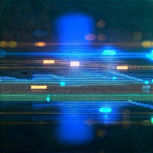 Blockchain Network Visualization With Close-up Blue