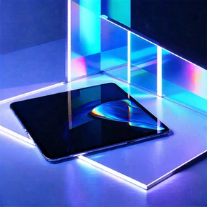 Tech Geometric Design: Tablet With Holographic Display With Table Tablet