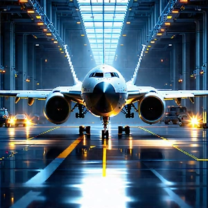 Aerospace Technology In Manufacturing Facility With Large White